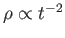 $ \rho \propto
        t^{-2}$