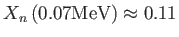 $\displaystyle X_{n}\left( 0.07\text{MeV}\right) \approx 0.11$