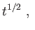 $\displaystyle t^{1/2} , $