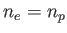 $\displaystyle n_{e}=n_{p}$