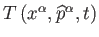$ %
T\left( x^{\alpha },\widehat{p}^{\alpha },t\right) $
