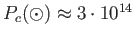 $ P_c (\odot) \approx
        3 \cdot 10^{14}$