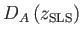 $ D_{A}\left(
        z_{\text{SLS}}\right) $