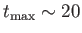 $ t_{\rm max} \sim
        20$