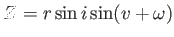 $\displaystyle Z= r \sin i \sin
                  (v+\omega)$