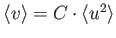 $ \langle v \rangle
          = C \cdot \langle u^2 \rangle$