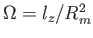 $ \Omega = l_z / R_m^2$