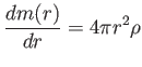$\displaystyle \frac{dm(r)}{dr}=4\pi r^{2}\rho$